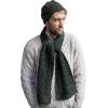 Aran Crafts One Size Irish Cable Knitted Honeycomb Scarf (100% Merino Wool)(Army Green)