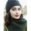 Aran Crafts One Size Irish Cable Knitted Honeycomb Scarf (100% Merino Wool)(Army Green)