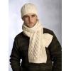 Aran Crafts One Size Irish Cable Knitted Honeycomb Scarf (100% Merino Wool)(Natural)