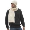 Aran Crafts One Size Irish Cable Knitted Honeycomb Scarf (100% Merino Wool)(Natural)