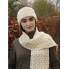 Aran Crafts One Size Irish Cable Knitted Honeycomb Scarf (100% Merino Wool)(Natural)
