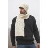 Aran Crafts One Size Irish Cable Knitted Honeycomb Scarf (100% Merino Wool)(Natural)