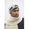 Aran Crafts One Size Irish Soft Cable Knitted Shamrock Hat (100% Merino Wool)
