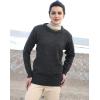Aran Crafts Plain Crew Neck Sweater (100% Wool)(Charcoal)