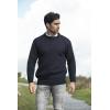 Aran Crafts Plain Crew Neck Sweater (100% Wool)(Navy)