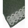 Aran Crafts Ranelagh Jacquard Sweater 100% Merino Wool, Made in Ireland(Army Green)