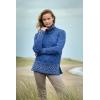Aran Crafts Ranelagh Jacquard Sweater 100% Merino Wool, Made in Ireland(Blue Marl)