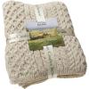Aran Crafts Traditional Honeycomb Throw Blanket 50″x60″ (100% Pure New Wool)