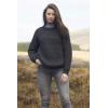 Aran Crafts Unisex Irish Cable Knitted Crew Neck Sweater (100% Merino Wool)(Charcoal)