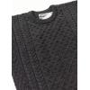 Aran Crafts Unisex Irish Cable Knitted Crew Neck Sweater (100% Merino Wool)(Charcoal)