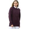 Aran Crafts Unisex Irish Cable Knitted Crew Neck Sweater (100% Merino Wool)(Damson)