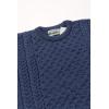Aran Crafts Unisex Irish Cable Knitted Crew Neck Sweater (100% Merino Wool)(Denim)