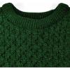 Aran Crafts Unisex Irish Cable Knitted Crew Neck Sweater (100% Merino Wool)(Green)