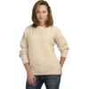 Aran Crafts Unisex Irish Cable Knitted Crew Neck Sweater (100% Merino Wool)(Natural)