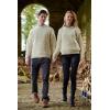 Aran Crafts Unisex Irish Cable Knitted Crew Neck Sweater (100% Merino Wool)(Natural)