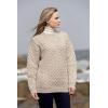 Aran Crafts Unisex Irish Cable Knitted Crew Neck Sweater (100% Merino Wool)(Oatmeal)