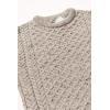 Aran Crafts Unisex Irish Cable Knitted Crew Neck Sweater (100% Merino Wool)(Oatmeal)