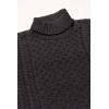 Aran Crafts Unisex Irish Cable Knitted Soft Roll Neck Sweater (100% Merino Wool)(Charcoal)