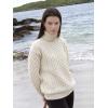 Aran Crafts Unisex Irish Cable Knitted Soft Roll Neck Sweater (100% Merino Wool)(Natural)