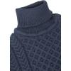 Aran Crafts Unisex Irish Cable Knitted Soft Roll Neck Sweater (100% Merino Wool)(Navy)