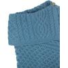 Aran Crafts Women’s Cable Knit Buttoned Cowl Neck Poncho (100% Merino Wool)(Mallard Blue)