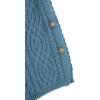 Aran Crafts Women’s Cable Knit Buttoned Cowl Neck Poncho (100% Merino Wool)(Mallard Blue)
