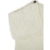 Aran Crafts Women’s Cable Knit Buttoned Cowl Neck Poncho (100% Merino Wool)(Natural)