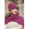 Aran Crafts Women’s Cable Knit Heart Pattern Hat (100% Super Soft Merino Wool)(Magenta)