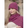Aran Crafts Women’s Cable Knit Heart Pattern Hat (100% Super Soft Merino Wool)(Magenta)