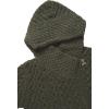 Aran Crafts Women’s Cable Knit Long Hooded Side Zip Coat (100% Merino Wool)(Army Green)