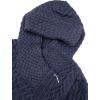 Aran Crafts Women’s Cable Knit Long Hooded Side Zip Coat (100% Merino Wool)(Navy)
