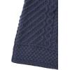 Aran Crafts Women’s Cable Knit Long Hooded Side Zip Coat (100% Merino Wool)(Navy)