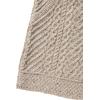 Aran Crafts Women’s Cable Knit Long Hooded Side Zip Coat (100% Merino Wool)(Oatmeal Nep)