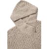 Aran Crafts Women’s Cable Knit Long Hooded Side Zip Coat (100% Merino Wool)(Oatmeal Nep)