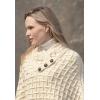 Aran Crafts Women’s Cable Knit Nua Button Poncho (100% Super Soft Merino Wool)(Natural)
