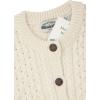 Aran Crafts Women’s Cable Knit Soft Buttoned Lumber Jacket (100% Merino Wool)(Natural)