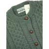 Aran Crafts Women’s Cable Knit Soft Buttoned Lumber Jacket (100% Merino Wool)(Tundra Green)