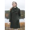 Aran Crafts Women’s Cable Knit Soft Collar 3 Button Coat (100% Merino Wool)(Army Green)