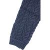 Aran Crafts Women’s Cable Knit Soft Collar 3 Button Coat (100% Merino Wool)(Navy)