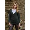 Aran Crafts Women’s Irish Cable Knit Soft Buttoned Cardigan (100% Merino Wool)(Army Green)