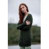 Aran Crafts Women’s Irish Cable Knit Soft Buttoned Cardigan (100% Merino Wool)(Army Green)