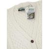 Aran Crafts Women’s Irish Cable Knit Soft Buttoned Cardigan (100% Merino Wool)(Natural)