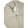 Aran Crafts Women’s Irish Cable Knitted Double Collar Coat (100% Merino Wool)(Parsnip)