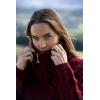 Aran Crafts Women’s Irish Cable Knitted Double Collar Coat (100% Merino Wool)(Wine)
