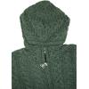 Aran Crafts Women’s Irish Cable Knitted Wool Hooded Zip Coat (100% Merino Wool)(Army Green)