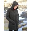Aran Crafts Women’s Irish Cable Knitted Wool Hooded Zip Coat (100% Merino Wool)(Charcoal)