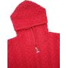 Aran Crafts Women’s Irish Cable Knitted Wool Hooded Zip Coat (100% Merino Wool)(Cherry Red)