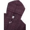 Aran Crafts Women’s Irish Cable Knitted Wool Hooded Zip Coat (100% Merino Wool)(Damson)