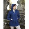 Aran Crafts Women’s Irish Cable Knitted Wool Hooded Zip Coat (100% Merino Wool)(Mallard Blue)