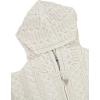 Aran Crafts Women’s Irish Cable Knitted Wool Hooded Zip Coat (100% Merino Wool)(Natural)